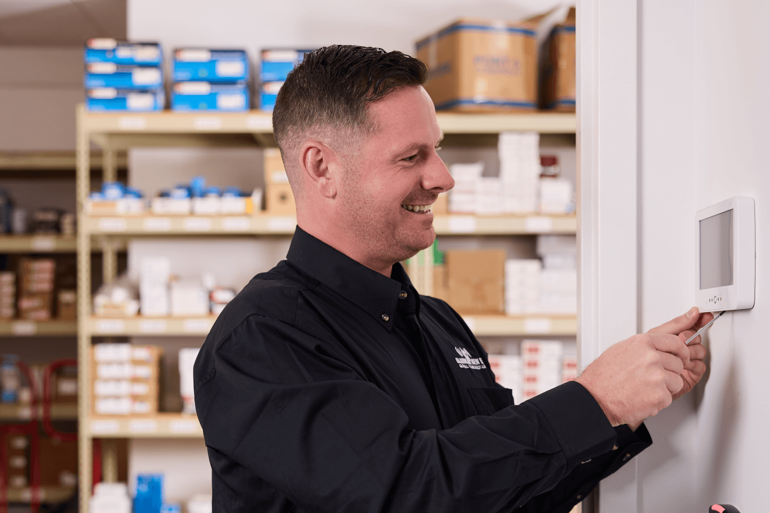 alarm new england technician working