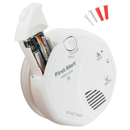 battery powered wireless smoke alarm