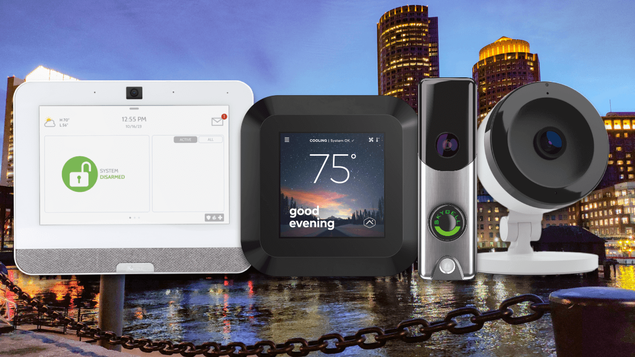 Who installs home security systems locally in Boston?