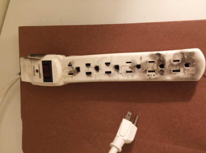 power strip burned home safety tips