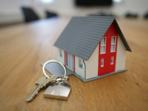 mini house and keys