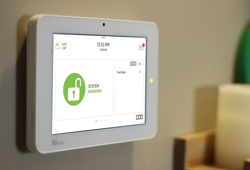 qolsys-iq-panel-wall with smart technology for home automation
